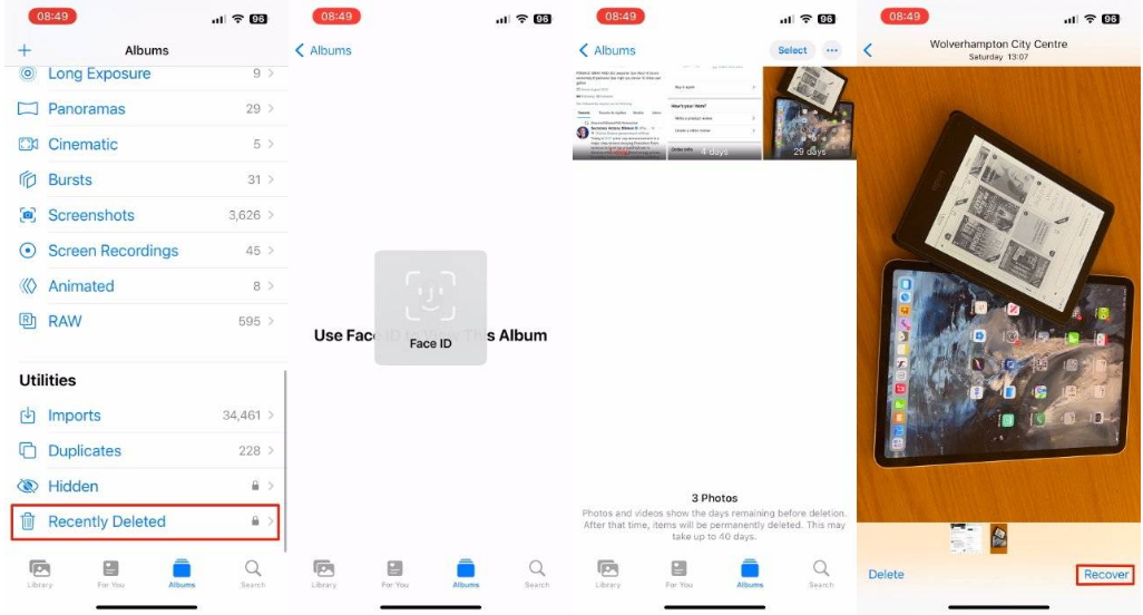 西安苹果14维修分享 iPhone14 上恢复已删除的照片 