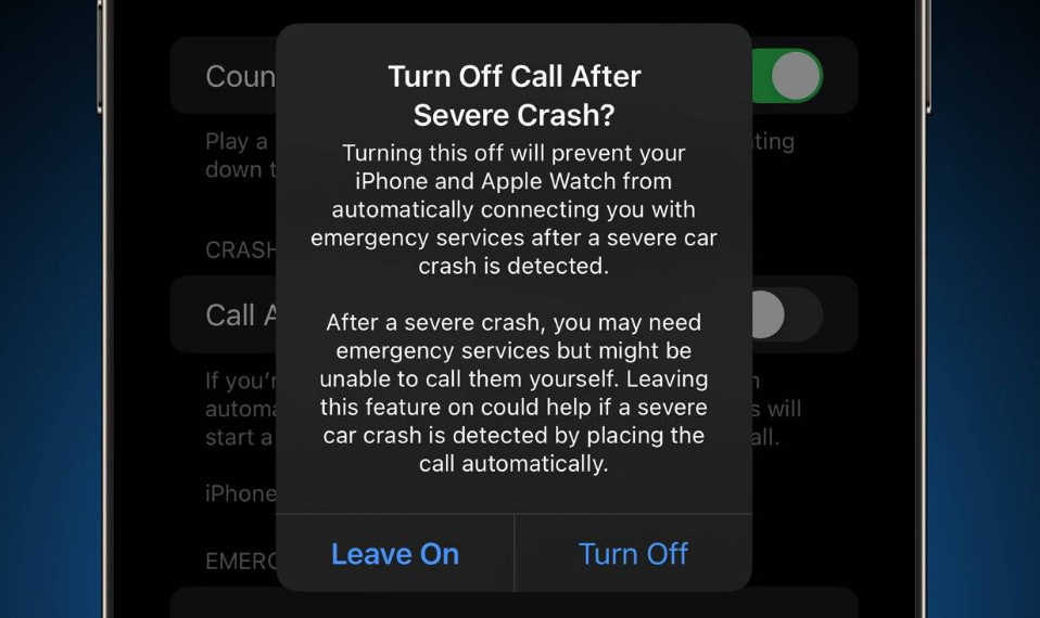 西安苹果14维修分享 iPhone 14 和 Apple Watch 上关闭崩溃检测 